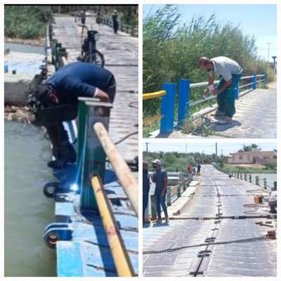 عملیات اجرایی تعمیرات پل شناور منیخ آغاز شد