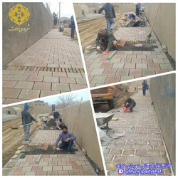 عملیات پیاده رو سازی خیابان بعثت ۴ ( مسیر آسبادها شهر خواف ) با استفاده از خشت سنتی