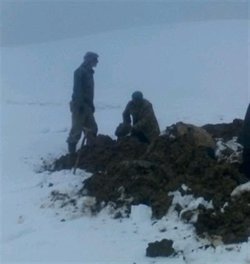 شکسته شدن خط انتقال مجتمع آبرسانی پاقلعه شهرستان رامیان در پی رانش زمین