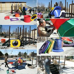 خریداری و نصب وسایل بازی پلی اتیلن در شهربازی، بوستان مادر و بوستان دانش (گزارش تصویری)