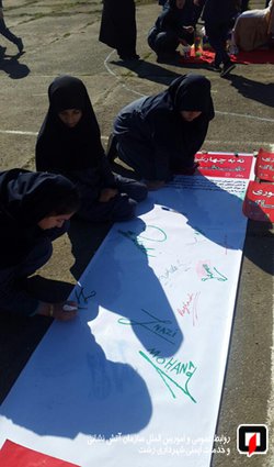 پیوستن دانش آموزان مدرسه بنت الهدی به کمپین /آتش نشانی رشت