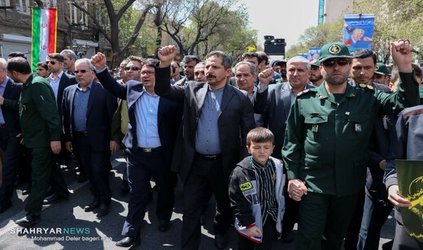 راهپیمایی مردم تبریز در حمایت از سپاه پاسداران و محکومیت اقدام دولت آمریکا؛ بعد از نماز جمعه