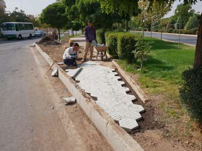 عملیات ترمیم و بازسازی معابر فضای سبز بلوار شهید صیاد شیرازی اجرا شد