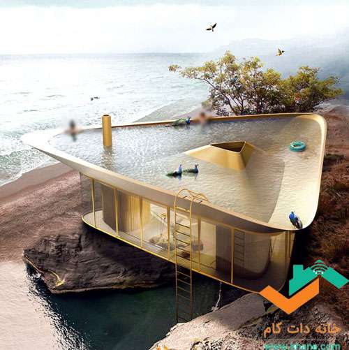 خانه رویایی با سقفی الهام گرفته از برکه
