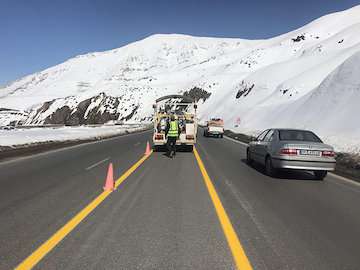 خط کشی ۱۶۸ کیلومتر از محورهای مواصلاتی شهرستان گرمی