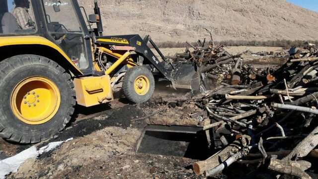تخریب ۱۵۰ کوره تولید زغال در شهرستان ری