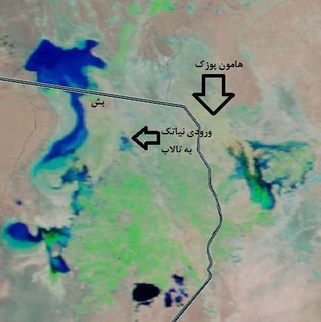 آخرین وضعیت تالاب بین المللی هامون  در ۱۲فروردین ۱۳۹۹ به روایت تصاویر ماهواره ای