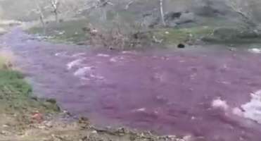 دلیل قرمز شدن آب رودخانه نمچ در ساردوئیه استان کرمان مشخص شد