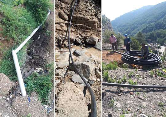 خط انتقال چشمه میلرزان ماسوله شهرستان فومن بازسازی شد