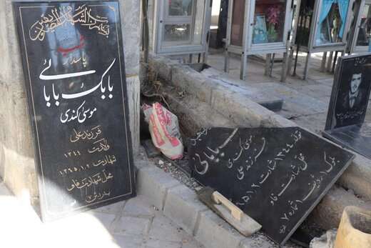 آغاز تعویض سنگ‌های آسیب دیده قبور مطهر شهیدان در وادی رحمت