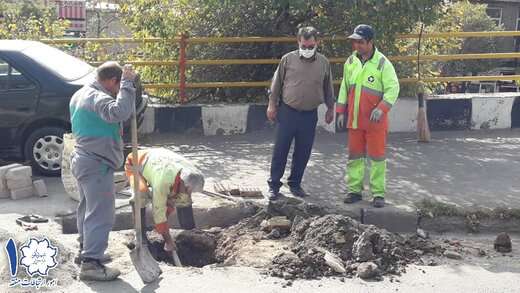 رفع انسداد لوله‌های مسیر چشم انداز در خیابان عباسی