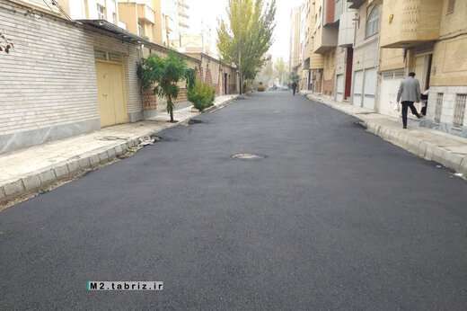 اتمام عملیات آسفالت ریزی کوچه هنر ولیعصرجنوبی