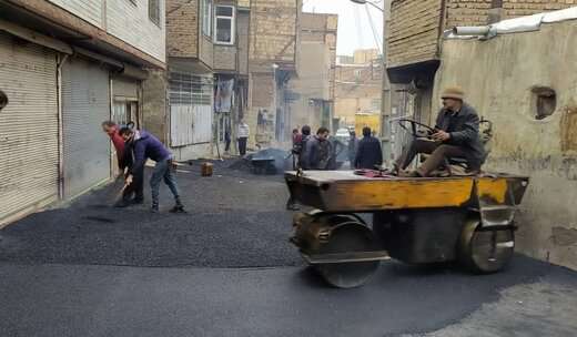 اتمام عملیات ساماندهی مسیر خیابان ملازینال با توزیع ۷۳۰ تن آسفالت