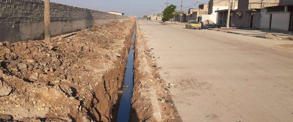 یک کیلومتر لوله گذاری کانال دفع آب های سطحی کوی عباره توسط شهرداری خرمشهر