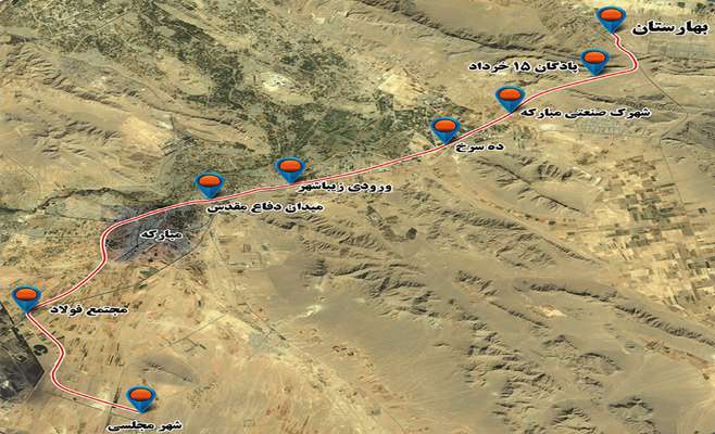 آزادسازی 10 کیلومتری مسیر قطار حومه‌ای مبارکه – بهارستان