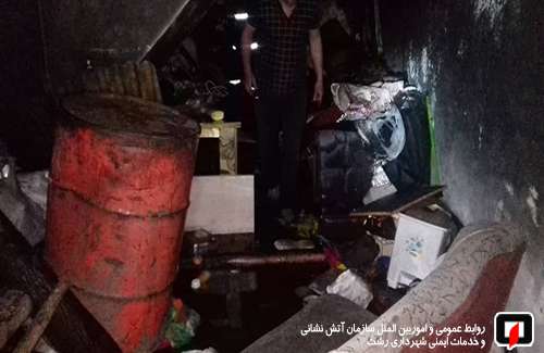 مهار آتش سوزی منزل مسکونی در بلوار شهید مدرس رشت/آتش نشانی رشت