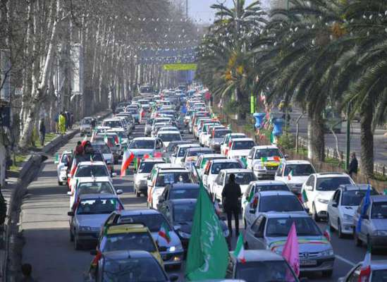 راهپیمایی خودرویی و موتوری چهل و دومین سالروز پیروزی انقلاب اسلامی در ساری برگزار شد