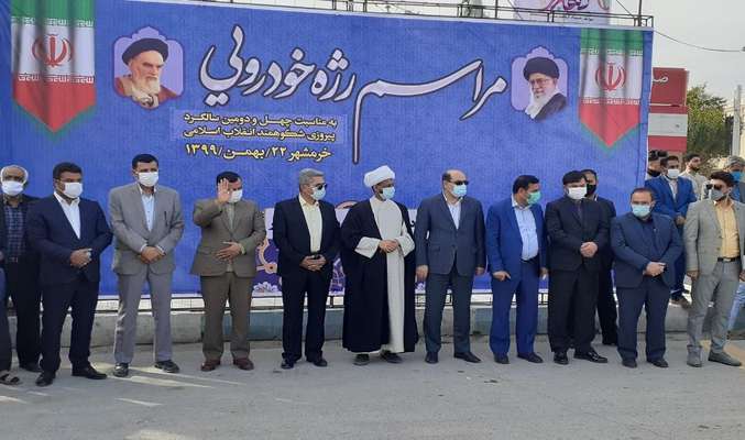 حضور منصور علوانی شهردار خرمشهر و اعضا شورا در مراسم رژه خودرویی به مناسبت ۲۲ بهمن