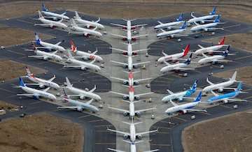 یک سوم هواپیماهای جهان زمین‌گیر هستند