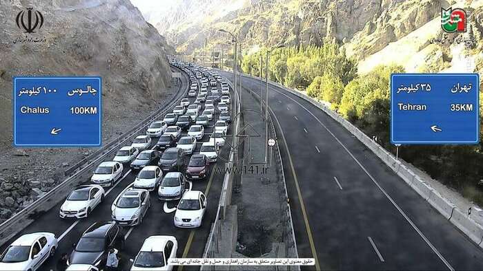 ترافیک پرحجم مسافران در جاده‌های منتهی به مازندران