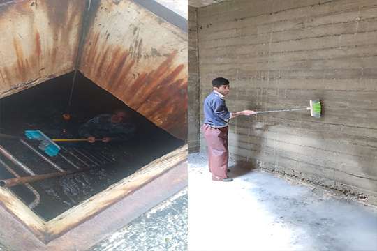 شستشوی مخازن ذخیره آب شرب روستایی بخش لیسار شهرستان تالش