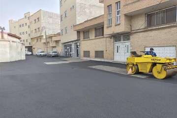 اجرای فاز دوم آسفالت‌ریزی کوی ایکی قالا در خیابان فلسطین