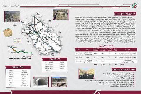 اینفوگرافیک| مشخصات پروژه محور بزرگراهی شیراز_دشت ارژن_ سه راهی قائمیه