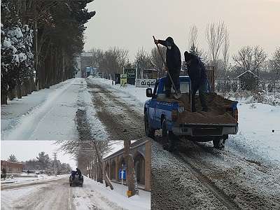 عملیات برف روبی و یخ زدایی مسیر های منتهی به آرامستان های شهرداری قزوین