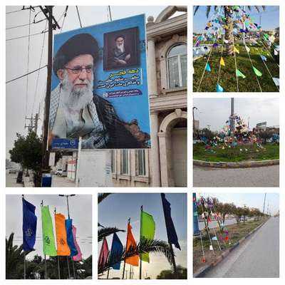 شهر خرمشهر به مناسبت دهه مبارک فجر آذین بندی شد