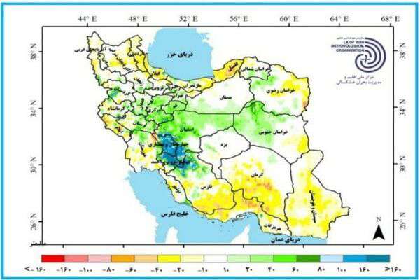 پراکنش بارش کشور در بهمن ماه ۱۴۰۱