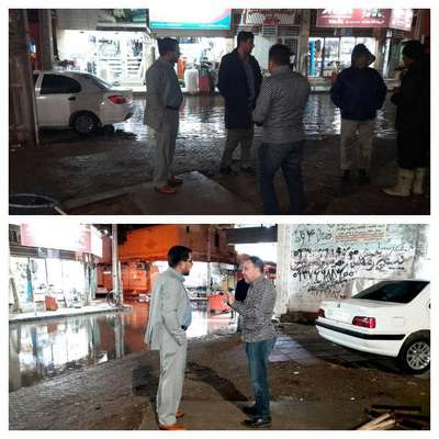 شهردار خرمشهر برروند دفع آبهای سطحی ناشی از بارندگی نظارت میدانی کرد