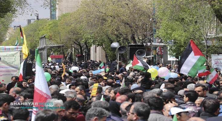 حضور خانواده بزرگ شهرداری تبریز در راهپیمایی پرشکوه روز جهانی قدس