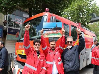 حضور پررنگ آتش‌نشانان قزوين درراهپيمايي روز جهانی قدس