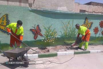 تداوم ارائه خدمات شهری به مدارس سطح حوزه شهرداری ناحیه یک منطقه ۲