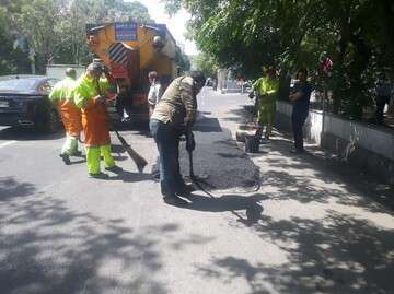 مرمت آسفالت خیابان پاستور جدید توسط شهرداری ناحیه یک منطقه ۲