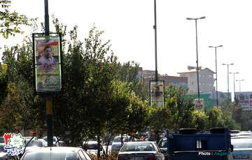 نصب تصاویر ۵۰ شهید مقاومت در میدان ابوریحان تا ورودی لشکر ۳۱ عاشورا