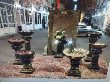 نصب سفره هفت سین و اجرای نورپردازی در تیمچه مظفریه بازار تاریخی تبریز