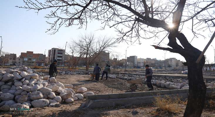 جانمایی مخازن آبنمای ضلع جنوبی عمارت کلاه فرنگی در پارک باغشمال