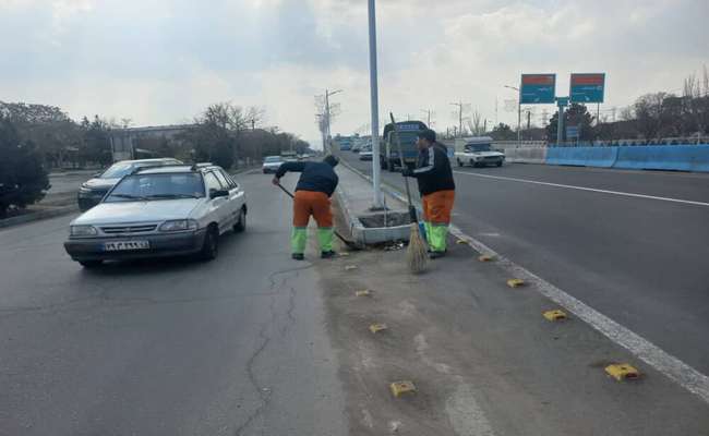 پاکسازی و زیباسازی معابر غرب تبریز برای استقبال از بهار